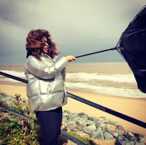 Natalie Gumede Instagram - ‘Life isn’t about waiting for the storm to pass, it’s about loving the hair that won’t tame’ #bankholidayweekend #bighairdontcare #bighair #norfolk #california #afro #bankholiday #britishweather #blackhair #curlyhair #curlygirl #mixedhairproblems #mixedrace #mixedhair