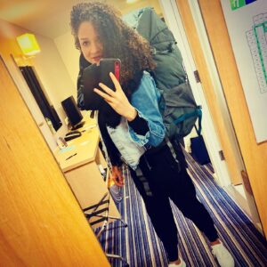 Natalie Gumede Instagram - Ho ho ho there I go! This was about 17 hours ago. Now waiting for connecting flight. Stepping WAY out of my comfort zone this Xmas (I mean the backpack?!!) Hope you’ve all spent the day with the people you love the most, and for 2020 start by making the people you love most yourself. I promise if you do you’ll make better choices❤️ #lifelessons #lessonsineedtolearn #Christmasholiday #travel #backpack #yogaholiday