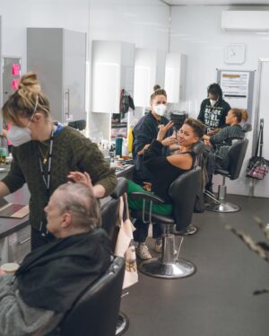 Natalie Gumede Instagram - Merry Christmas Everyone! Hope you’ve all had the kind of day that suits you 🥳here’s some BTS shots of #yourchristmasormine 
1. Dressing gown gang (with fans for me and @theangelagriffin because - fleecy dressing gowns in July🥵)
2. Kaye’s boots that you never saw in shot but I LIVED for
3. Nails that I thought looked good that long  when I went to the salon but I couldn’t do DAMN THING WITH (I’m not a nails person)
4. UK JULY SNOW! 🤩
5. End of shoot applause for the incredible #JuneWatson 
6. Fabulous makeup and hair designer @emilybilverstone1 making me pretty
7. Bonus shot of the ice cream van in my stories😜
@primevideouk