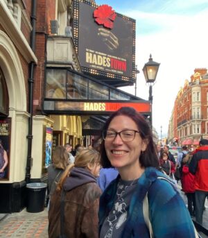 Natalie Haynes Instagram - I had a great time way down in @hadestownuk last night! 🌹 What an amazing production! Let me know if you’re going to see the show. You can find me exploring the myths behind the music in the programme, while you’re there 🎭