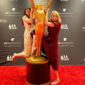 Natalie Holt Instagram - Might not have won an EMMY this weekend but I did get to ride on one with my ace pal @kerenzapeacock ⭐️Congrats to all the fab winners including the Marvel sound mixing team and all the fellow nominees.