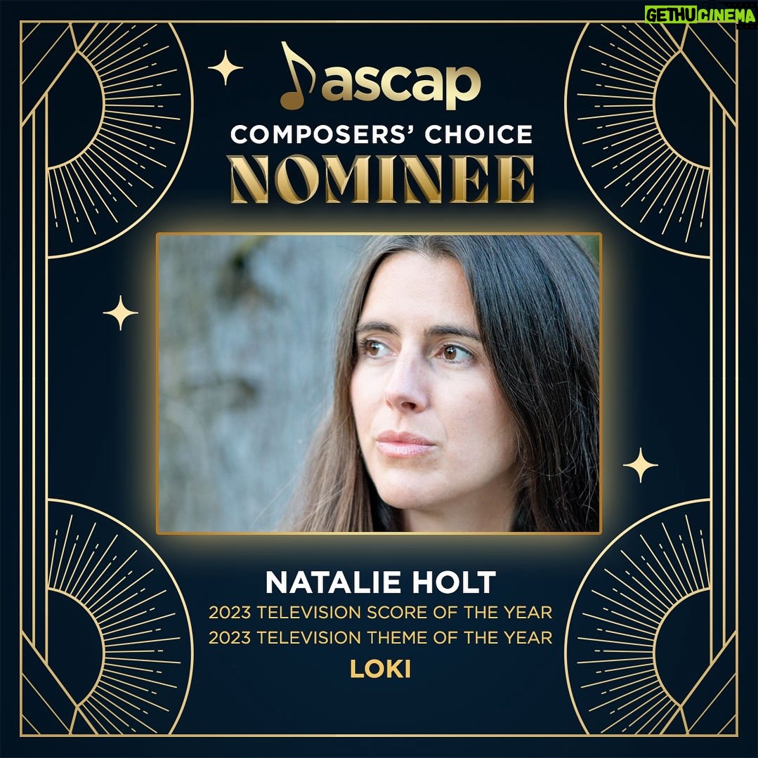 Natalie Holt - 2.1K Likes - Thanks to @ascap for this double nomination - it’s been a rough week and this news is a treat 💚🥂