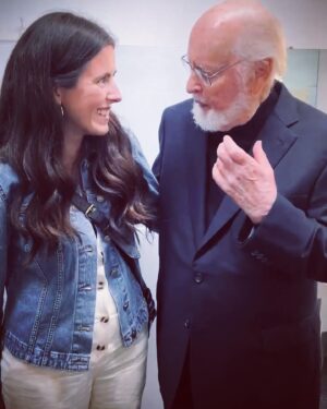 Natalie Holt Instagram - Sometimes dreams and Twitter petitions do come true… John Williams and me at the Kenobi premiere #starwarscelebration #obiwankenobi