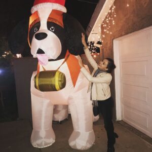 Natalie Jongjaroenlarp Instagram - Hope everyone is having a #merry #christmas and #happy #holidays ! #friends #family #stbernard #whatmoredoyouwant