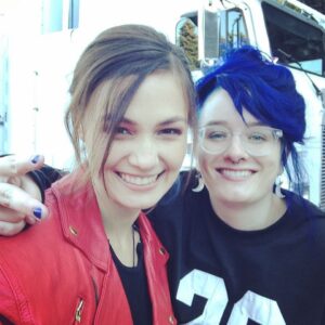 Natalie Jongjaroenlarp Instagram - #tbt to working with an incredibly talented costume designer...thanks for designing clothes fit for a warrior #redznation #red #leather #jacket #design #talent #dontmesswithher #fierce #fashion