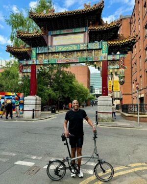 Nathan East Instagram - 🚴🏽A lovely day to be cycling around Manchester on my Brompton. @bromptonbicycle @thecooplive 🇬🇧