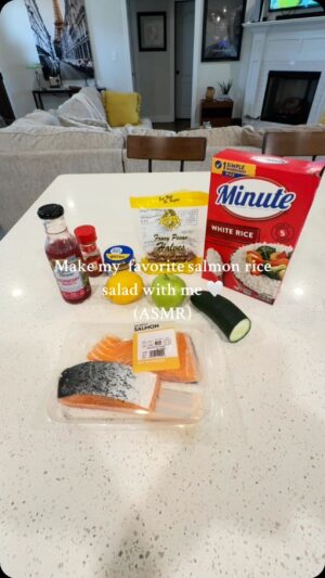 Nathan Triska Instagram - Cook my favorite salmon rice salad with me! | came up with this last week and its sooo good! #asmr #cooking #cookingasmr #Recipe #Lifestyle #aesthetic