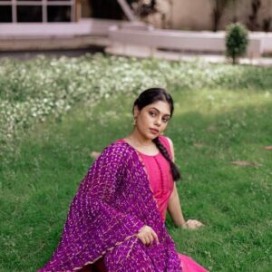 Nayana Sai Instagram - Garment - @manjalcouture 
Hair and makeup - @suganthi.themua 
Styling - @_lavanya.gopal 
Photography - @harini_sarathy 
Location - @avmgardens 

#dhanushsongs #chudidhar