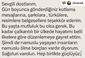 Nebil Özgentürk Instagram - YAZIYA, NOTALARA VE HAYATA LAYIK OLMAKTIR LİVANELİ.. #Repost @zlivaneli with @use.repost
・・・
“Sevgili dostlarım, 
Gün boyunca gönderdiğiniz kutlama mesajlarına, şarkılara , türkülere, resimlere bekgesellere teşekkür ederim.  Bu yaşta mutluluk bu olsa gerek. Bu kadar çalkantılı bir ülkede hayatımı belli ilkelere göre düzenlemeye gayret ettim. Şimdi de namuslu yaşayan insanların namuslu ölme borçları vardır diyorum.  Sağolun varolun. Hep birlikte güçlüyüz.“ Zülfü Livaneli