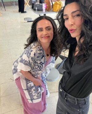 Necar Zadegan Instagram - Meet Evelyn Foley, District Attorney, on @mayorofkingstown played by the multi-talented & vivacious @necarzadegan We got to snap some moments of fun during EPK interviews for @paramountplus #gorgeous #interviews #artists #talks