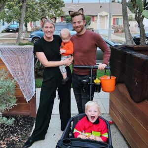 Ned Fulmer Instagram - Happy Halloween!! 🚒🎃🦌 finally got a photo of all four of us (thank you @michellelanning_photo !) 🥰 Everyone collapsed in a heap of sugar crash by 7pm myself included