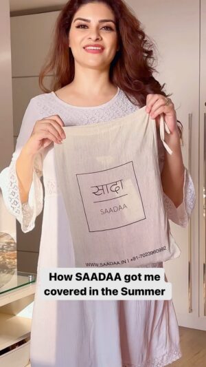 Neha Kaul Instagram - Summers call for breathable fabrics from @saadaadesigns keeping me cool and comfy all through the day 

#summeroutfits #summeroutfitideas #linen #coordset #influencer #fashiongram #ootd #actor #indianbrand