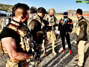Neil Ellice Instagram - The convergence of linear & interactive storytelling is here, and I’m thrilled to be a part of it... Little #bts with fearless leader Director Craig Gillespie and TF 141 on the runway in Agua Dulce, CA. 💥  #modernwarfare2 #callofduty #soapmactavish