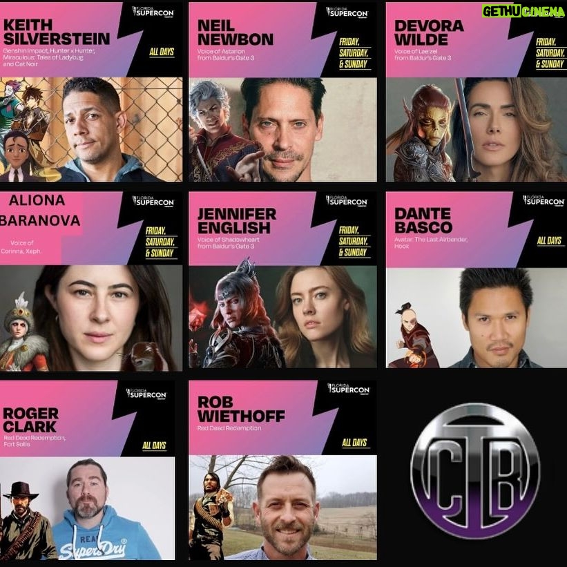 Neil Newbon - 11K Likes - Here we come Miami!! Dante Basco, Neil Newbon, Jennifer English, Aliona Baranova, Devora Wilde, Roger Clark, Rob Wiethoff and Keith Silverstein Will be at Florida Supercon this weekend. We can’t wait to see everyone!
@dantebasco @keithsilverstein @rollingrog @rob_wiethoff @neilnewbon @jenniferjenglish @devorawilde @_alionabaranova @floridasupercon