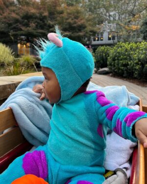 Nia Holloway Instagram - Our little monster on his first Halloween ! #happyhalloween#first#monsters#inc#8monthsold#boymom#sahm#blackboyjoy