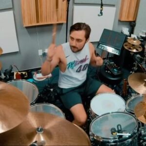 Nic Collins Instagram - ~ Tracked a drum playthrough for our first single, “Unwanted”! Go check out the full video on @theeffectband’s YouTube channel (theeffectofficialmusic) - link in bio! ~

Drum mix and vid by @trevlukather
Drums recorded and shot at @braindamagestudios