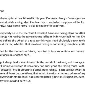 Nicholas Latifi Instagram - Life Update!

I wanted to let everyone know what I’ve been up to and what my plans are for the future.