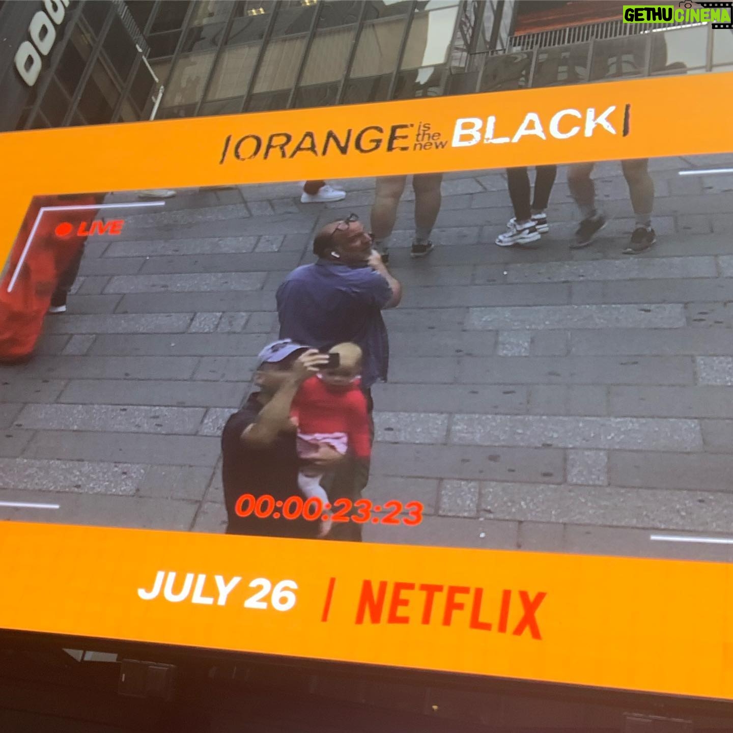 Nick Sandow - 7.7K Likes - 3 more days! I made the billboard! That’s me in the blue. Time square. @oitnb