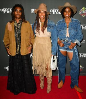 Nicki Micheaux Instagram - Living my best life @paffnow! Yall know I love being.a #cowgirl. 

#Redcarpet for @mariovanpeebles new film #OutlawPosse Go see it March 1!! 

#westerns #cowboy #blackcowboys #comptoncowboys 

Photo credit @karims123 📸
Fit @weareivypark 
#makeupbymoi
