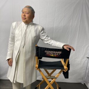 Nico Santos Instagram - Alexa play Bad Guy by Billie Eilish... 
 
Everyone meet Recorder Theel. This was such a fun (and very different lol) role to play!  
 
A million thanks to everyone in the costume and wardrobe department, @kevinkirkpatrickart and @calethomasmakeup for helping me transform every morning and @cali_stina79 for making sure them contact lenses didn't bother my eyes 🙏🏽😂  
 
Special shout out to #MiriamShor who plays Recorder Vim and @chukwudi_iwuji who plays The High Evolutionary...WHAT. A. PERFORMANCE. It was such an honor to act alongside the both of you. And of course to @jamesgunn without which, none of this would be possible.  
 
It's an amazing film and I can't wait for y'all to see! Guardians of the Galaxy Vol 3 out in theatres NOW!! #gotgvol3 #marvel