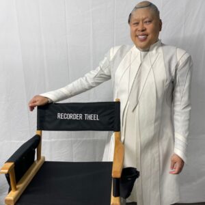 Nico Santos Instagram - Alexa play Bad Guy by Billie Eilish... 
 
Everyone meet Recorder Theel. This was such a fun (and very different lol) role to play!  
 
A million thanks to everyone in the costume and wardrobe department, @kevinkirkpatrickart and @calethomasmakeup for helping me transform every morning and @cali_stina79 for making sure them contact lenses didn't bother my eyes 🙏🏽😂  
 
Special shout out to #MiriamShor who plays Recorder Vim and @chukwudi_iwuji who plays The High Evolutionary...WHAT. A. PERFORMANCE. It was such an honor to act alongside the both of you. And of course to @jamesgunn without which, none of this would be possible.  
 
It's an amazing film and I can't wait for y'all to see! Guardians of the Galaxy Vol 3 out in theatres NOW!! #gotgvol3 #marvel