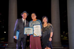 Nico Santos Instagram - Feeling extremely hashtag blessed to have been honored last night by the City of Los Angeles for Filipino American History Month alongside other notable kababayans including @patrickstarrr @mlmanzke @pueyquinones @djeman @kuds28rl @herelieslovebway for our contributions to arts and culture and the Filipino community. Not bad for someone who moved to LA with no job, no home and no plan....Kaloka diba?!    
   
Having my bb @zekerchief, my mom and cousins to celebrate with me (including my cousin Karen who let me crash on her couch for 8 months when I first moved to LA years ago) made it even more special.    
   
And of course there was hella food and it was hella good…I love being Filipino.    
  
Special shout out to @bitagcol for my amazing Barong photo print shirt! I'm OBSESSED and glad I finally had a chance to wear it!   
  
❤️❤️❤️🇵🇭🇵🇭🇵🇭