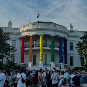 Nico Santos Instagram - Extremely honored to have had to opportunity to celebrate Pride at The White House 😱😱😱 (I still can’t believe this actually happened)

Thank you Mr. President and Dr. Jill Biden for welcoming us and the LGBTQ  community with open arms and your continued commitment to fight for our rights. Also thank Mayor Pete for letting us fangirl over you. 

And there for and such as in conclusion, I believe that living in a country where, no matter who you are or where you come from, you can grow up and become what you’ve always dreamed of, makes me, Amber Atkins, proud to be in American. 

p.s. Whichever queen was in charge of The White House Pride Spotify playlist should get a raise. 
p.p.s. How cute is my husband @zekerchief?! 

🩷❤️🧡💛💚🩵💙💜
#Pride