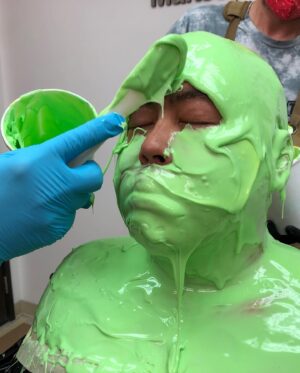Nico Santos Instagram - Becoming Theel… 
🐛🐛🐛➡️➡️➡️🦋🦋🦋 
 
Shout out to the incredible artists at @legacyeffects, it was truly an honor to be in this legendary studio and experience something like this first hand. And thank you thank you thank you to @kevinkirkpatrickart and @calethomasmakeup for helping me transform every morning into a not very nice guy. Y’all are the best!!  
 
#gotgvol3 #Marvel #RecorderTheel
