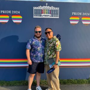 Nico Santos Instagram - Extremely honored to have had to opportunity to celebrate Pride at The White House 😱😱😱 (I still can’t believe this actually happened)

Thank you Mr. President and Dr. Jill Biden for welcoming us and the LGBTQ  community with open arms and your continued commitment to fight for our rights. Also thank Mayor Pete for letting us fangirl over you. 

And there for and such as in conclusion, I believe that living in a country where, no matter who you are or where you come from, you can grow up and become what you’ve always dreamed of, makes me, Amber Atkins, proud to be in American. 

p.s. Whichever queen was in charge of The White House Pride Spotify playlist should get a raise. 
p.p.s. How cute is my husband @zekerchief?! 

🩷❤️🧡💛💚🩵💙💜
#Pride
