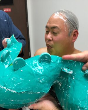 Nico Santos Instagram - Becoming Theel… 
🐛🐛🐛➡️➡️➡️🦋🦋🦋 
 
Shout out to the incredible artists at @legacyeffects, it was truly an honor to be in this legendary studio and experience something like this first hand. And thank you thank you thank you to @kevinkirkpatrickart and @calethomasmakeup for helping me transform every morning into a not very nice guy. Y’all are the best!!  
 
#gotgvol3 #Marvel #RecorderTheel