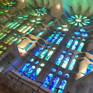 Nicole Dambro Instagram - Oh. My. GAUDI 🤩

La Sagrada Famila was THE most epic thing I saw in Barcelona. The sight of every glorious detail was overwhelming. It was unlike anything I’d ever seen before, and since they’re still building it, I shall see it freshly each time I go back to revisit it. 

The colors of the stained glass were UNREAL, created by natural sunlight alone, positioned so that at just the right angle you got the full spectrum of the rainbow. The entrance was enchanting, and the exit haunting. We were welcomed into a forest of light, where a tablet written in every language reinforced that all are welcome here. I’ve never seen Bryan get choked up over a sight like this… but it safe to say, we were both in absolute awe. 

Antoni Gaudi, you mad scientist, we are fans forever. 

#lasagradafamilia #sagradafamilia #gaudi #gaudí #ohmygaudi #antonigaudi #epicarchitecture #churchesoftheworld #churchesofeurope #churchesofinstagram #stainedglassart #stainedglasswindow #stainedglassdesign #barcelonaspain #barcelonatrip #barcelonasightseeing #travelbarcelona