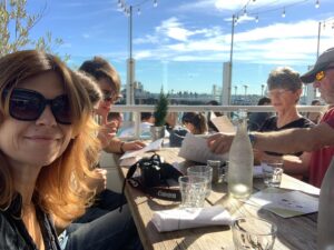 Nicole de Boer Instagram - Fun family day and early bday celebration at #gettyvilla and an always delightful #malibufarm lunch ☀️💙🥰🍹🥗