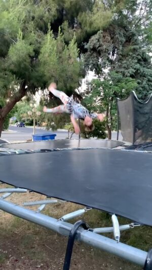 Nidal Ajib Instagram - How many twists do you see? 

#trampolinetricks #trampoline#flipsandtricks #fun