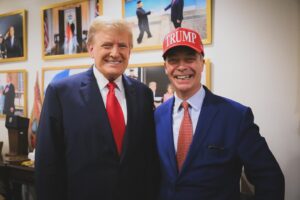 Nigel Farage Instagram - Great meeting with Donald Trump at Mar-a-Lago. Despite every attempt by a corrupt justice system to stop his campaign, he is more determined than ever.