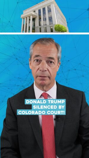 Nigel Farage Instagram - Is Donald Trump being silenced by the left? The Colorado Supreme Court has kicked Trump off the 2024 ballot. #donaldtrump #trump #nigelfarage #colorado