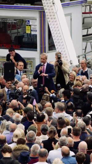 Nigel Farage Instagram - A fantastic campaign launch in Clacton. Thank you to the residents that came and supported me. 🇬🇧 #generalelection
