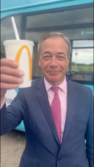 Nigel Farage Instagram - My milkshake brings all the people to the rally. 🙌 #generalelection2024