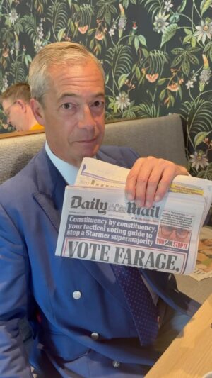 Nigel Farage Instagram - I would like to thank the Daily Mail for their support today! ✅