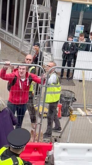 Nigel Farage Instagram - My huge thanks to South Yorkshire Police today.

I will not be bullied or cowed by a violent left-wing mob who hate our country.
