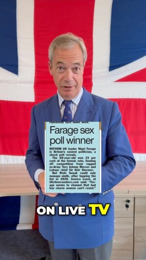Nigel Farage Instagram - I’ve just been voted the sexiest politician in Britain.