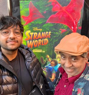 Nik Dodani Instagram - was v sweet to see a disney movie about a gay son and his dad with my dad and his gay son (me). kinda crazy to have a small voice role in it. thank u @qui.writes & don!! the f🥖s @jaboukie and @itskaransoni killed it 🌈