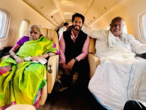Nikhil Kumar Instagram - Jetting off to witness one of the most historic days which will be remembered in the Indian history for a long time,honoured and blessed to be present at the Pran prathistapan of Ram mandir in Ayodhya tomorrow alongside former Prime minister shri Devegowdaji and his better half Chanamma ajji . #JAISHREERAM#AYODHYA#RAMAMANDIR.