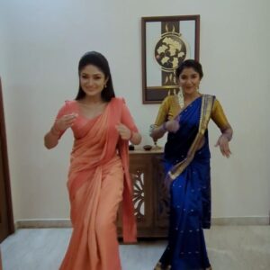 Nikitha Rajesh Instagram - Rangola ✨ with my girl @sinthujaa_mu❤️

.

#rangola #rangolaholahola #saregamatvshowstamil #malli