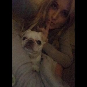 Nikki BreAnne Wells Instagram - don't. wake. #gremlin. 👾👾👾 #frenchie #love #frenchbulldog #pug #frug