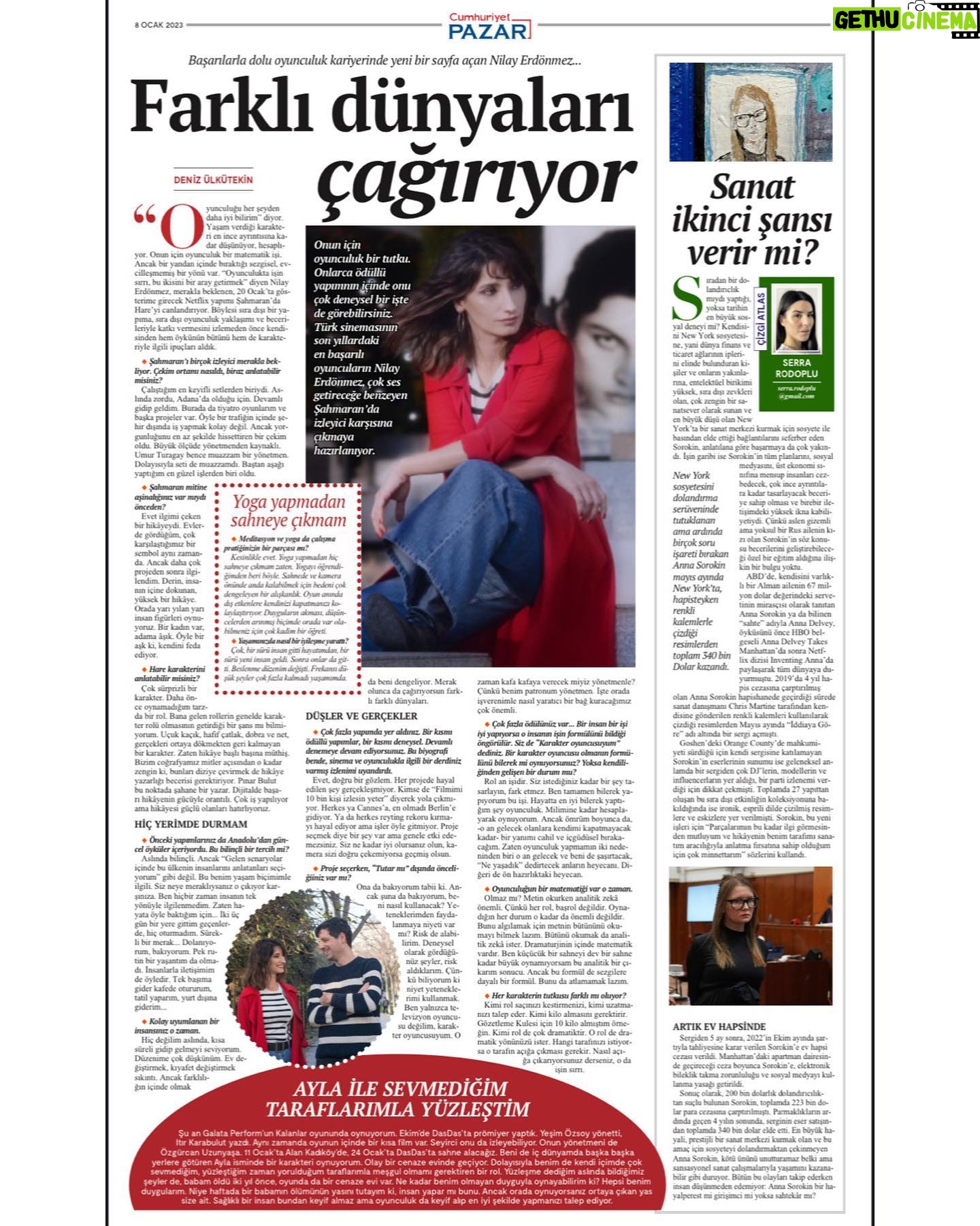 Nilay Erdönmez - 791 Likes - Deniz Ülkütekin ile gerçekten de pek bi keyifli bir sohbet gerçekleştirdik:)
Bugün @cumhuriyet.pazar ‘da. Link profilde.
@nimetatasoymenajerlik
@caglagulsarac
@denizulk
@mr.omerozcan
Fotoğraflar: Kaan Sağanak