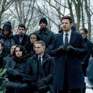Nishi Munshi Instagram - Through thick and thin, we unite. Big shoutout to our set still photographer for capturing these gems. #Mcluskystrong #season3 #premiere #MayorofKingstown #paramountplus @paramountplus @mayorofkingstown Season 3 airs today. June 2, 2024. @hughdillon @jeremyrenner @mrtaylorhandley @derek_basco #DerekWebster