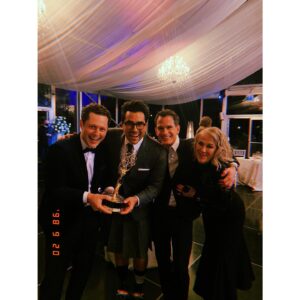 Noah Reid Instagram - Couldn’t be prouder of my Roses and the entire brilliant team that brought this show to life. What an insane night for the residents of Schitt’s Creek, near and far. 🍾🌹🍾🌹🍾🌹🍾🌹🍾