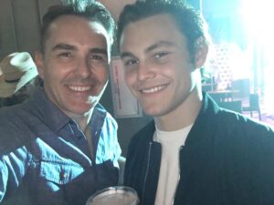 Nolan North Instagram - SDCC with my boy, Cooper!  Celebrating #conmanseries joining the #SyFy family