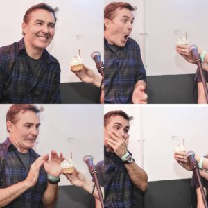 Nolan North Instagram - The many faces of receiving a cupcake for my birthday. 🎂🍰 #natterwithnolan2k16 #NolanNorth