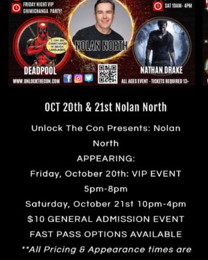 Nolan North Instagram - I’ll be at “Unlock the Con” in Auburn, WA this Friday and Saturday!